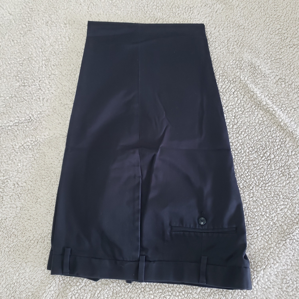 PERRY ELLIS Portfolio Black Flat-Front Pants w/ Pockets | 38 X 32